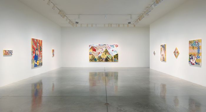 Gallery view of Gajin Fujita's True Colors solo show at L.A. Louver. Photograph by Danielle Vega/Otis College of Art and Design