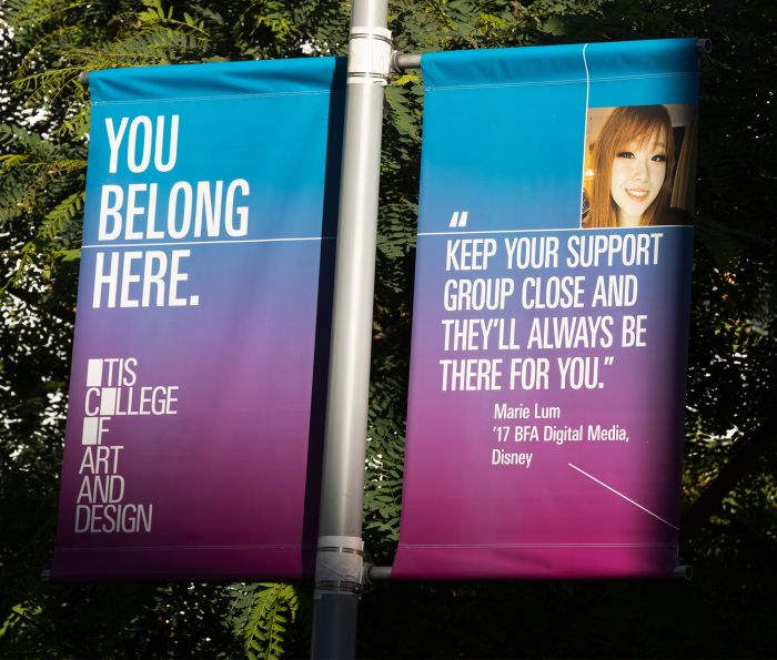 You Belong Here banners at Otis College