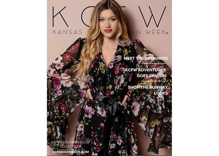 One of Alexandria’s gowns featured on the cover of KCFW Magazine.
