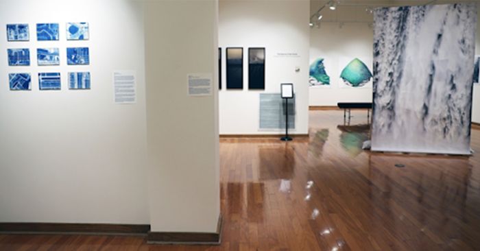 View of The Nature of the Future: Artists Confront the Anthropocene at the Leu Art Gallery in the Bunch Library at Belmont University in Nashville, Tennessee