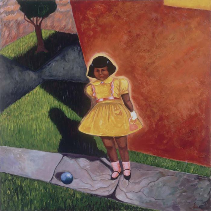 Patssi Valdez, Little Girl with Yellow Dress, 1995 (Acrylic on canvas), The Cheech Marin Collection