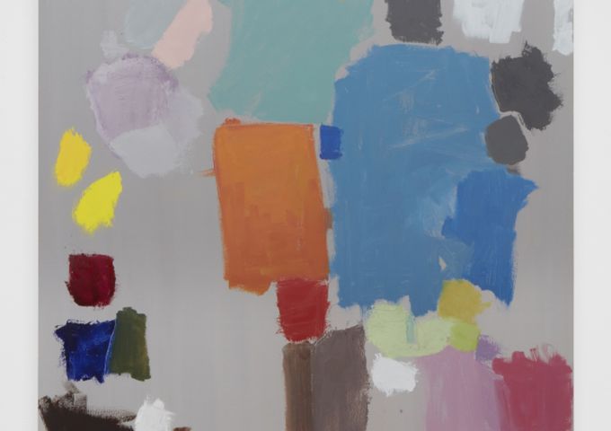 Meg Cranston, Palette Painting No. 2, 2022 (Oil on canvas, 60 by 45 by 2 inches)